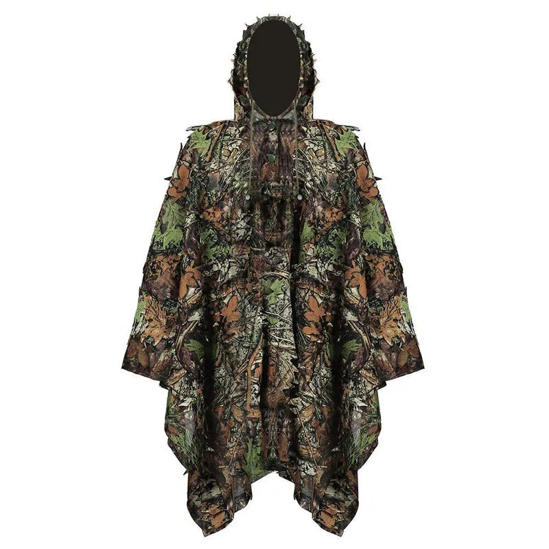 Cloak dress  Hunting clothes New 3D maple leaf Bionic Ghillie Yowie sniper birdwatch airsoft Camouflage Clothing jacket