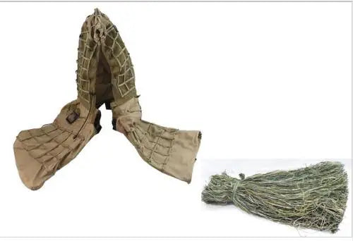 New Tactical CS Training Hunting Clothes With Yarn Sniper Camouflage Mesh Ghillie Suits Foundation Outdoor Shooting Jacket Sets