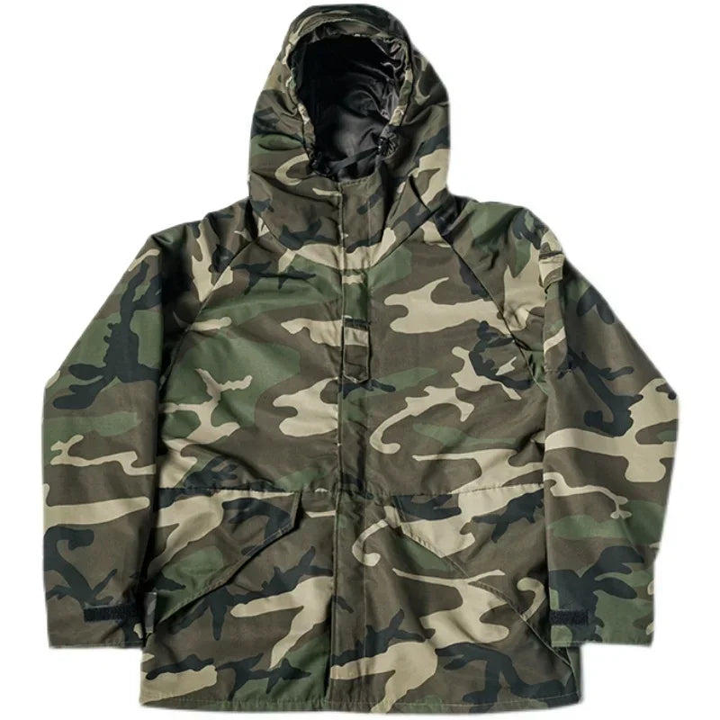 Woodland Winter Outdoor Charge Jacket Mens Camouflage Waterproof Coat Windbreak Men's Tactical Hooded Outwear ECWCS PARKA