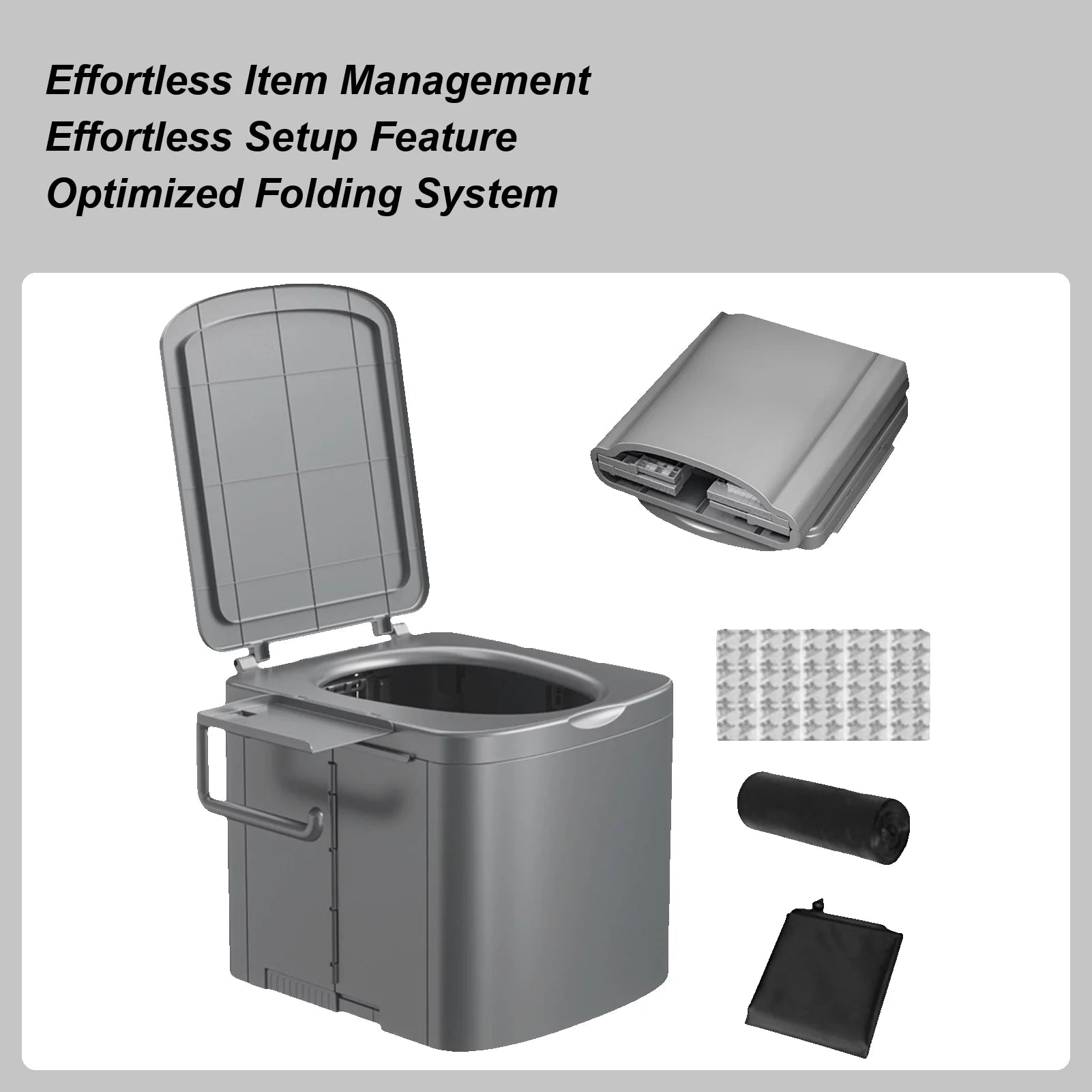 Portable Camping Toilet Ergonomic Handle Outdoor Toilet Heavy Duty Compact Training Seat For Kids Adults Car Rv Beach Hiking