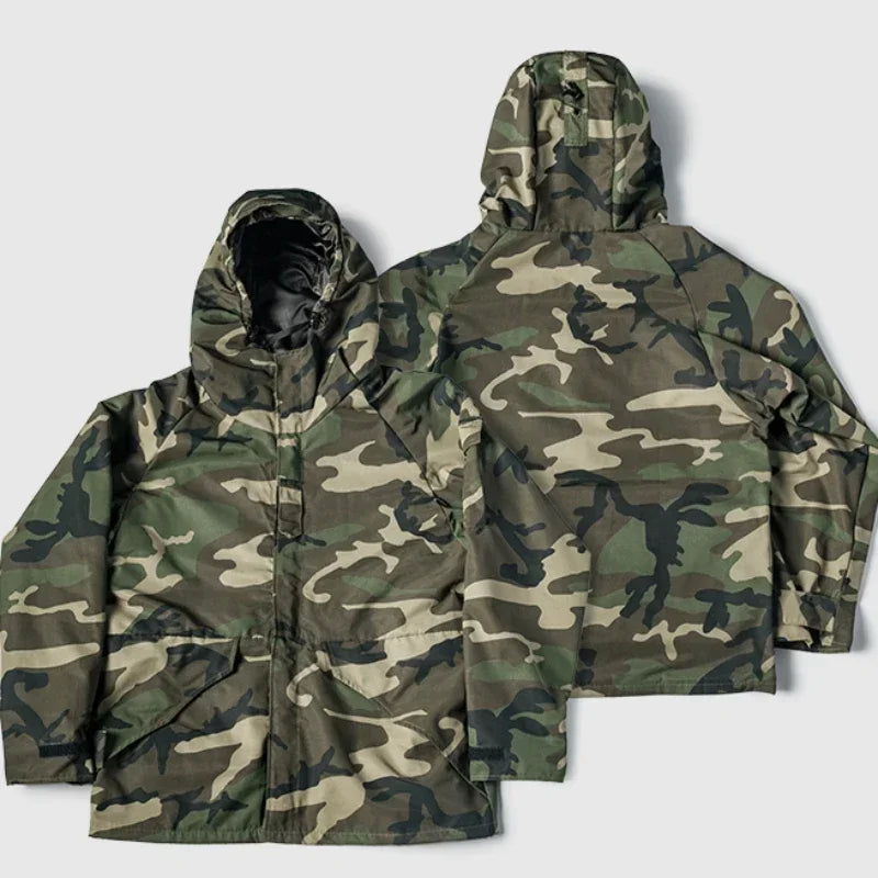 Woodland Winter Outdoor Charge Jacket Mens Camouflage Waterproof Coat Windbreak Men's Tactical Hooded Outwear ECWCS PARKA