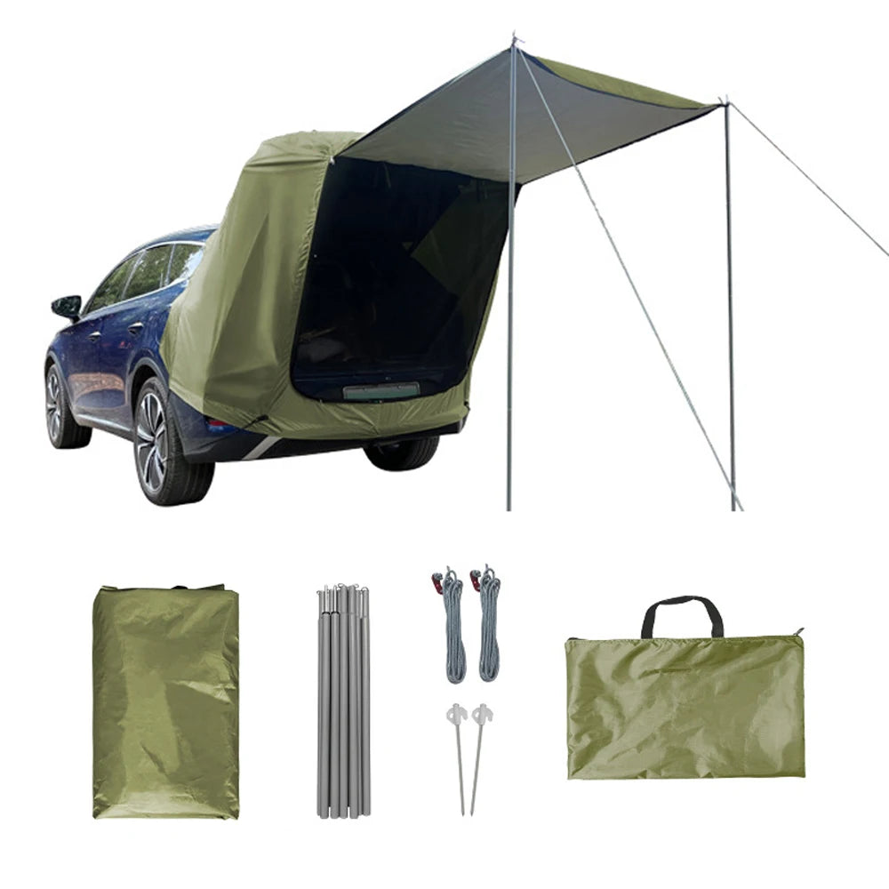Tent Outdoor Car Rear Tent Camping Picnic MPV Rear Tent with Canopy SUV Rear Extension Tent Sunshine-Proof Rain-Proof SUV Tent T