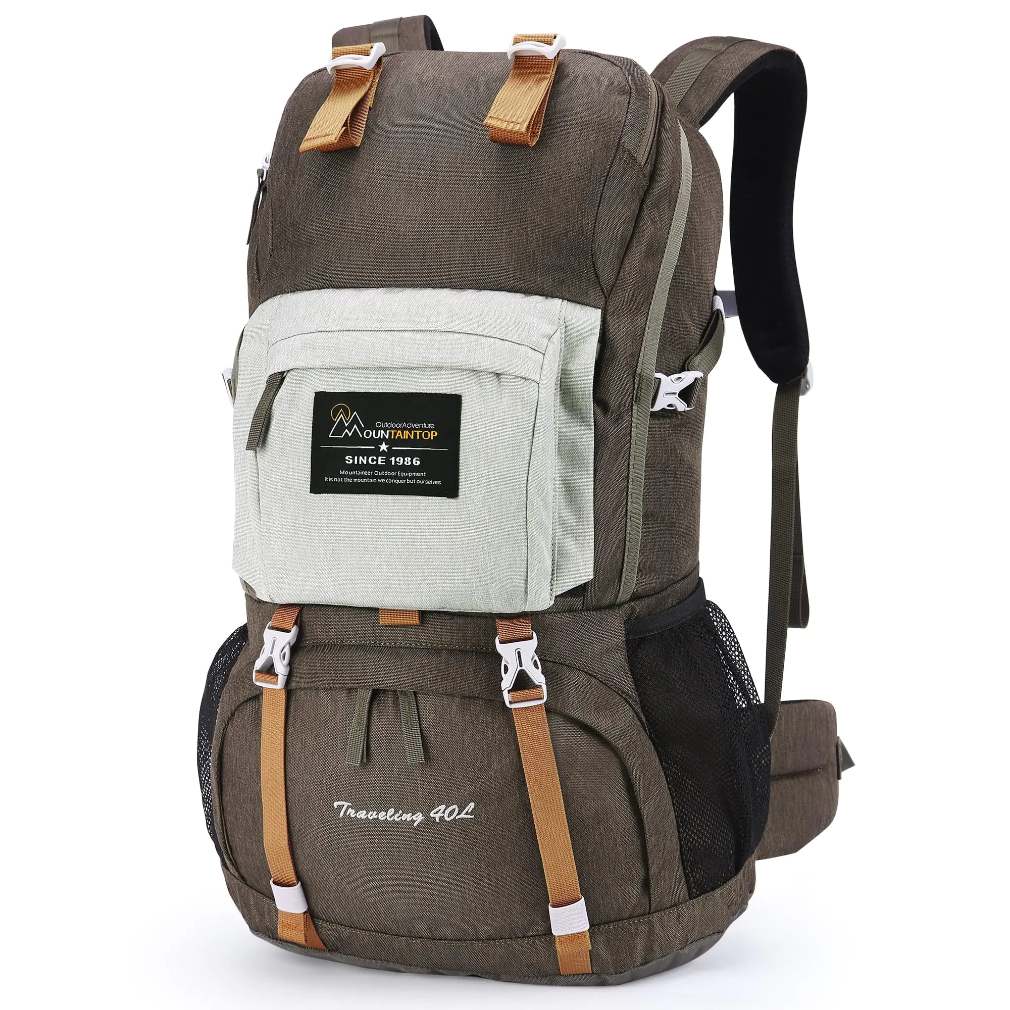 MOUNTAINTOP 40L Hiking Backpack Lightweight Travel Backpack for Men&Women Outdoor Camping Backpacking with Rain Cover