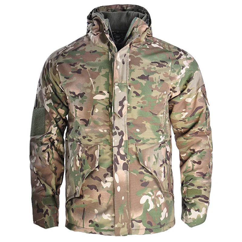 4XL G8 Windbreaker Tactical Jacket Men Winter Warm Hooded Coat Camouflage Fleece Clothes Outdoor Waterproof Hiking Heated Jacket
