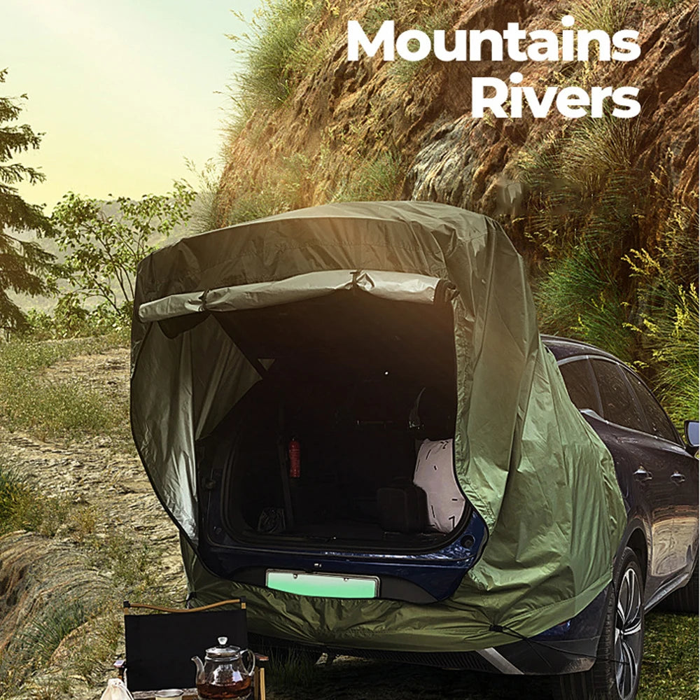 Tent Outdoor Car Rear Tent Camping Picnic MPV Rear Tent with Canopy SUV Rear Extension Tent Sunshine-Proof Rain-Proof SUV Tent T