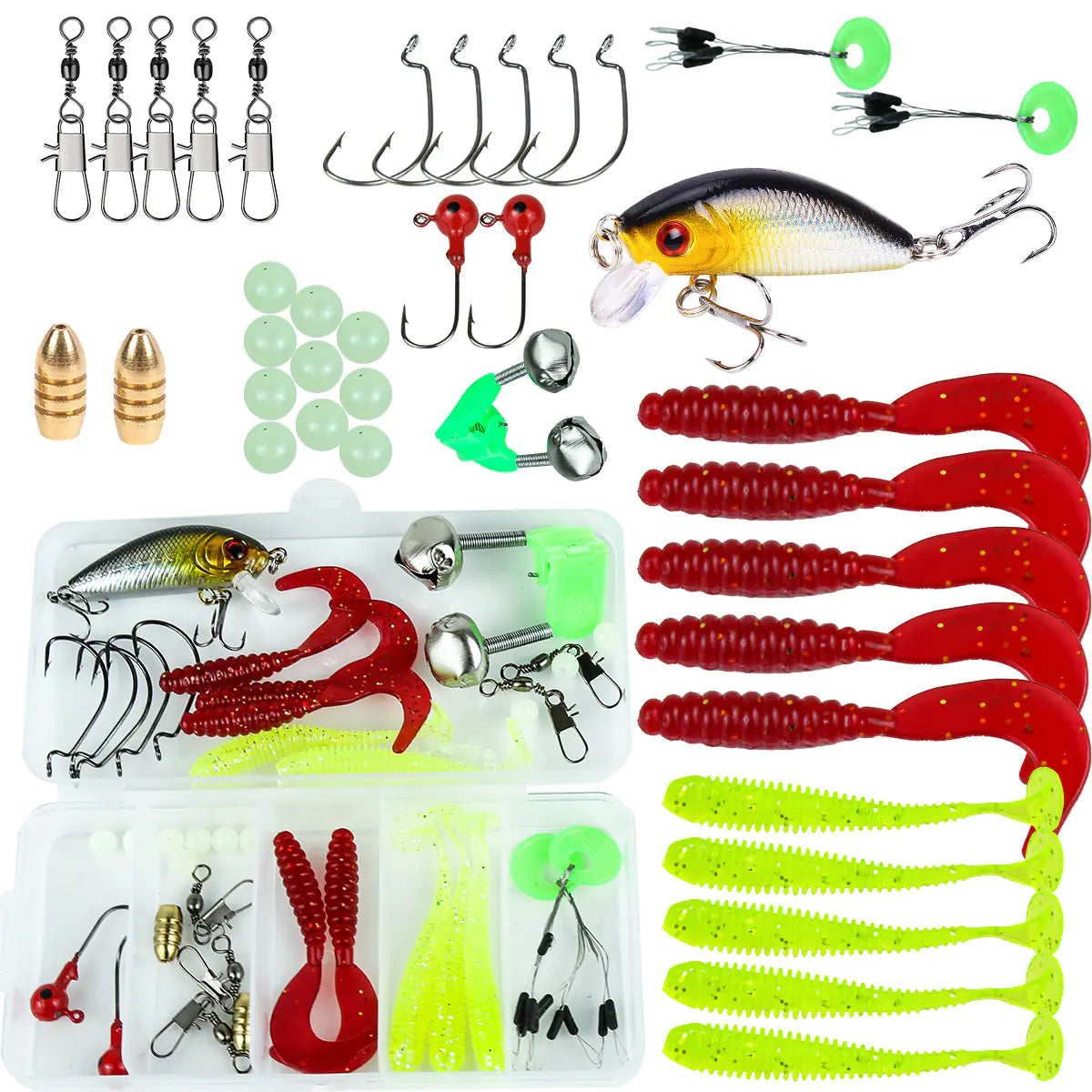 Lure Bait Set with Soft Baits and Swimbaits Combo