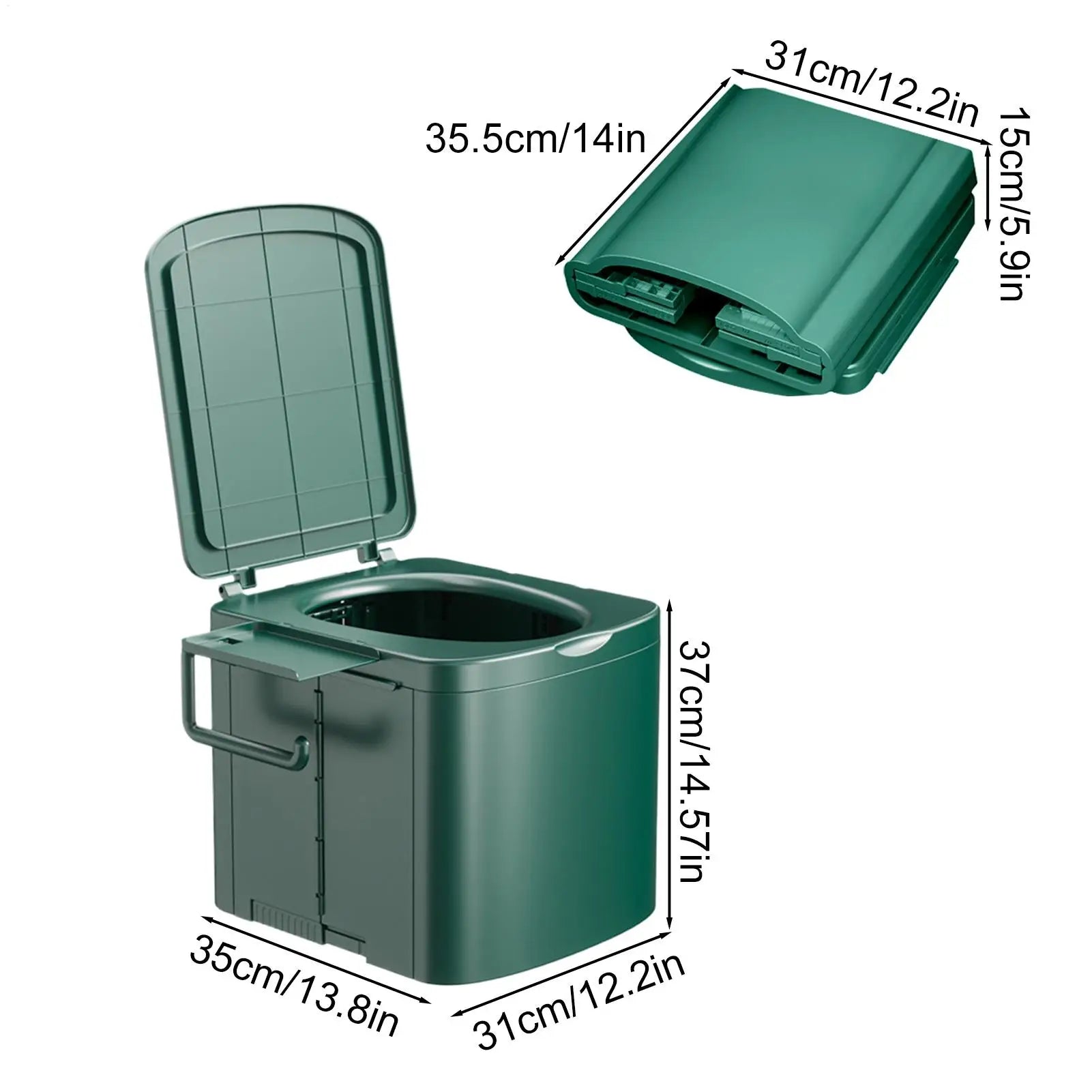 Portable Camping Toilet Ergonomic Handle Outdoor Toilet Heavy Duty Compact Training Seat For Kids Adults Car Rv Beach Hiking