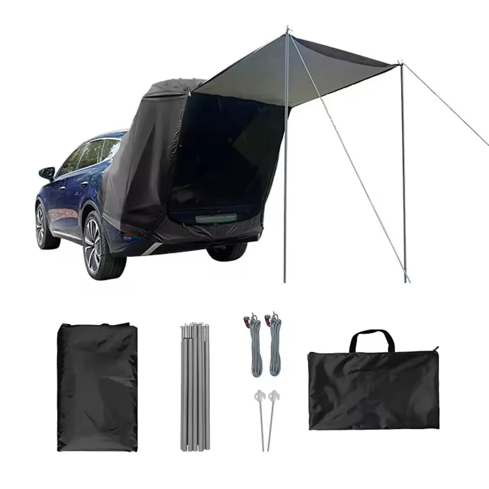 Tent Outdoor Car Rear Tent Camping Picnic MPV Rear Tent with Canopy SUV Rear Extension Tent Sunshine-Proof Rain-Proof SUV Tent T