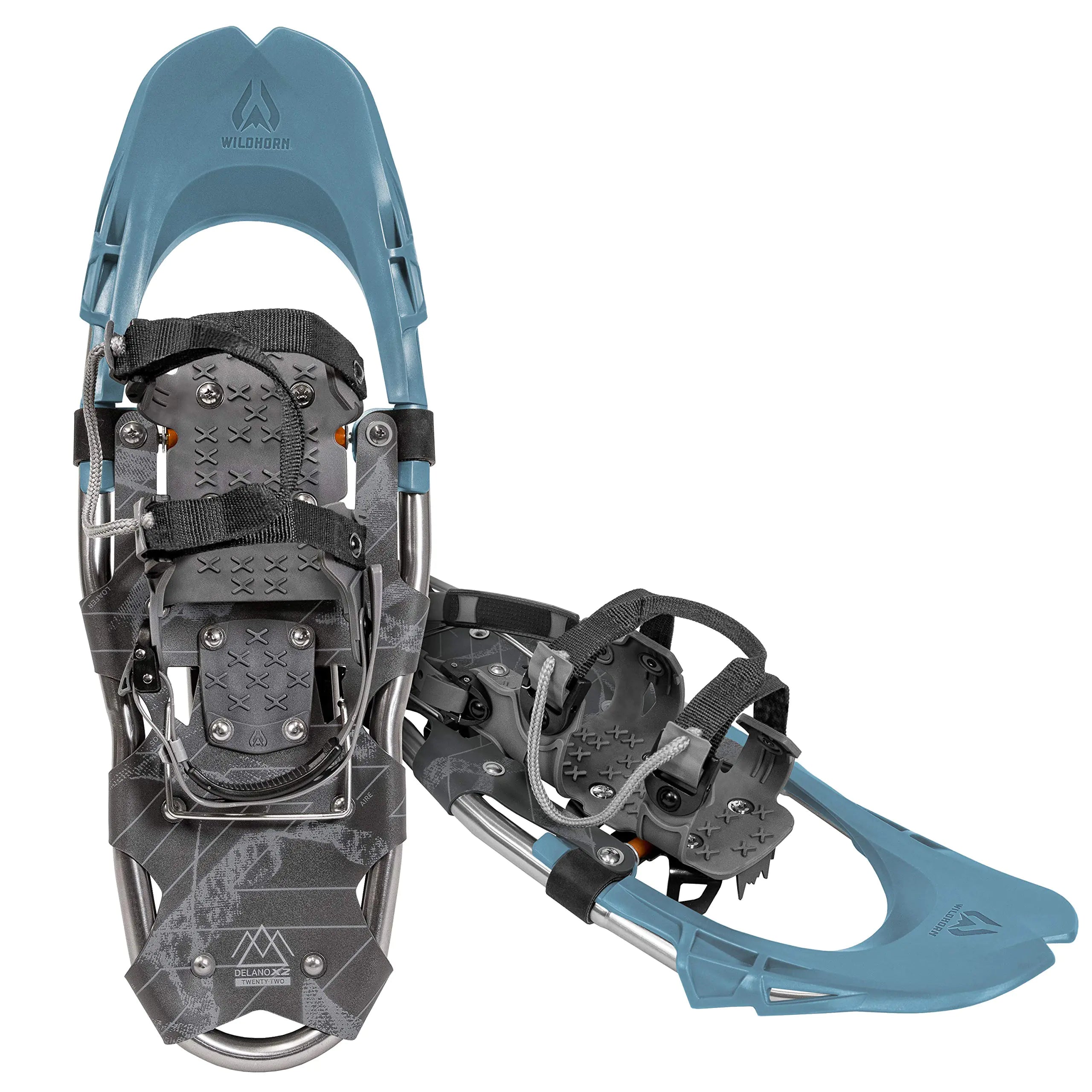 Wildhorn Delano Lightweight Snow Shoes for Mens- Snowshoes for Women and Youth Fully Adjustable Bindings 22/28 Premium Aluminum Frame Snowshoes with Steel Grip Crampons