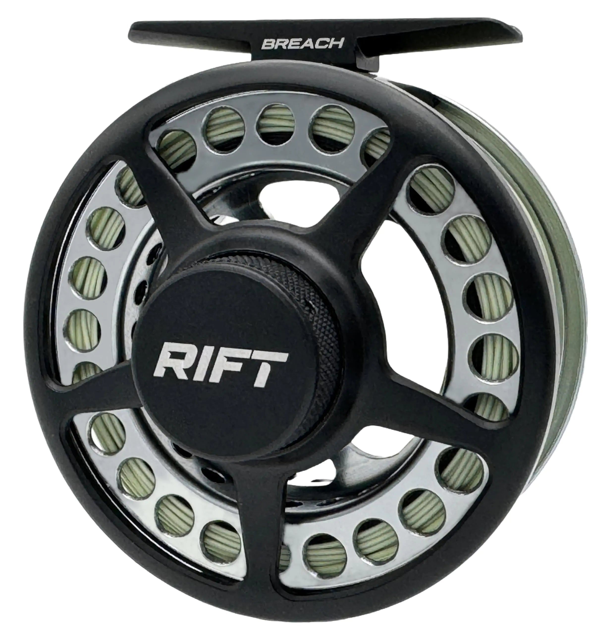 RIFT Breach Fly Fishing Reel Carbon Disc Drag Full CNC-Machined Anodized Aluminum Fly Reel 3/4 5/6 Weight Black Silver (Black/Silver - with line 5/6wt)
