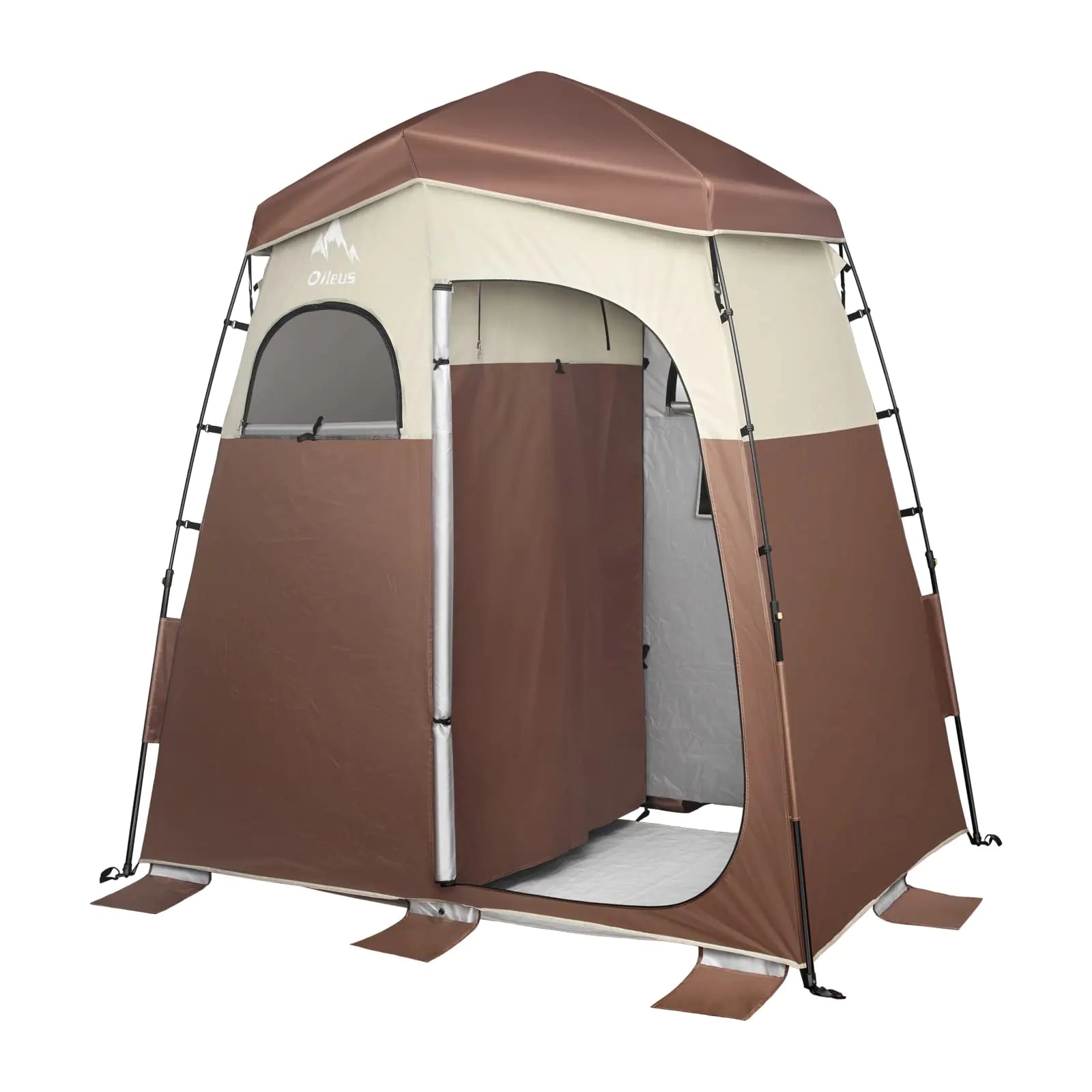 Oileus Pop Up Camping Shower Tent 2 Room Oversize Space Privacy Tents Portable Toilet Tent Camping Shelters Privacy Changing Room for Outdoor