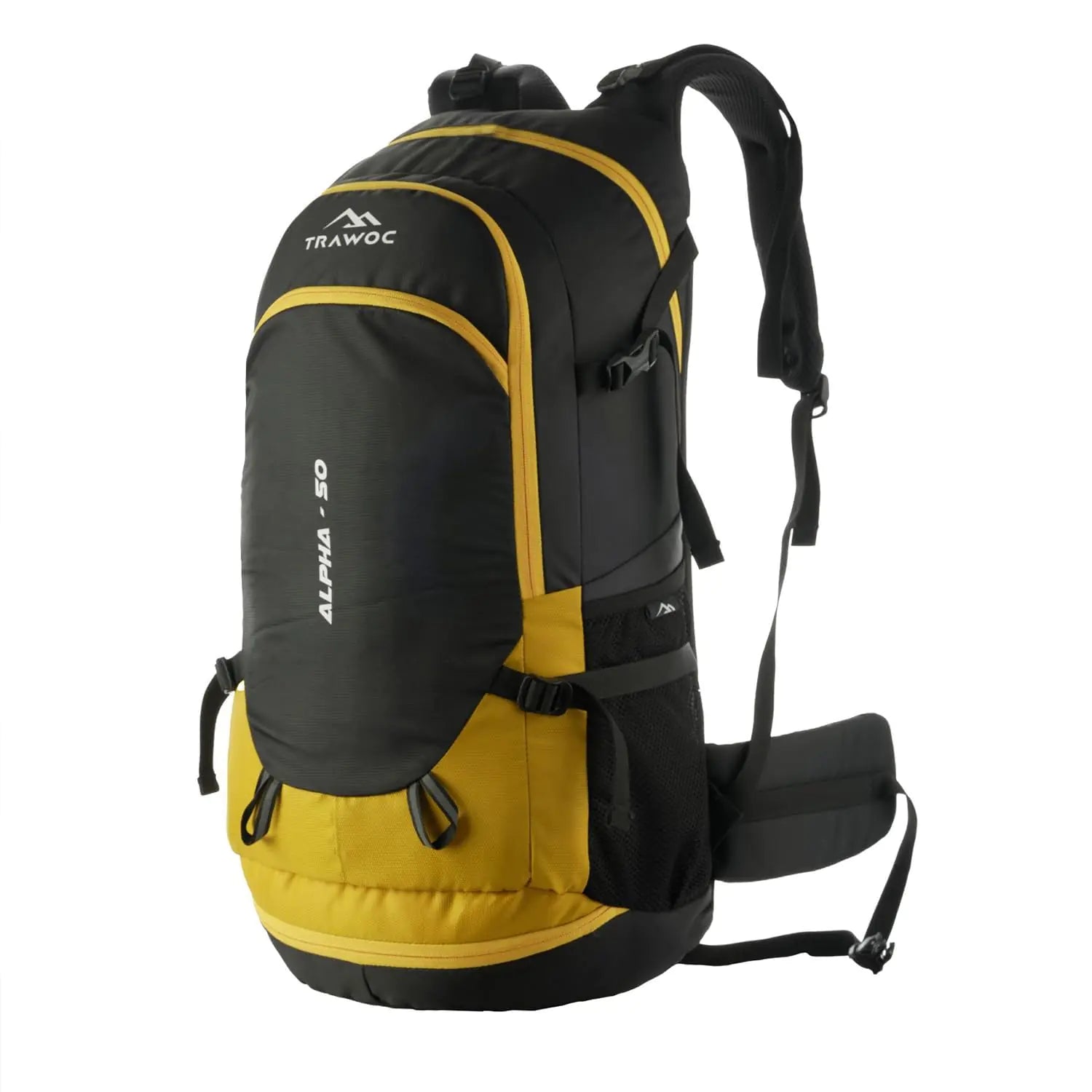 TRAWOC ALPHA 50L Travel Backpack - Water Resistant Daypack for Cycling Trekking Hiking & Camping Men & Women-Yellow