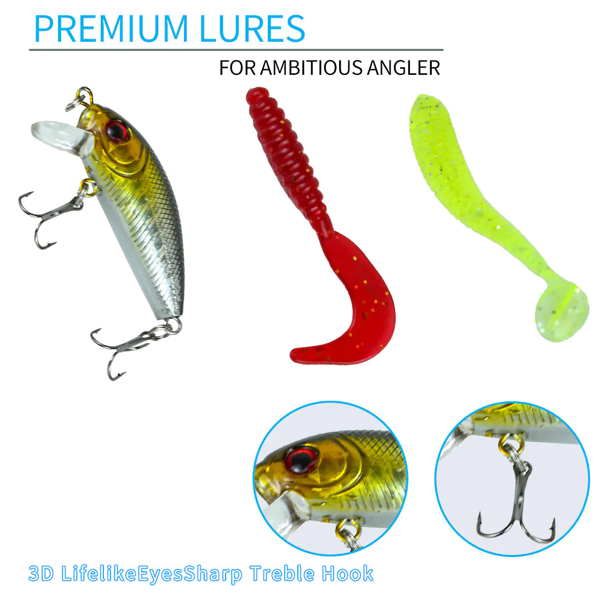 Lure Bait Set with Soft Baits and Swimbaits Combo