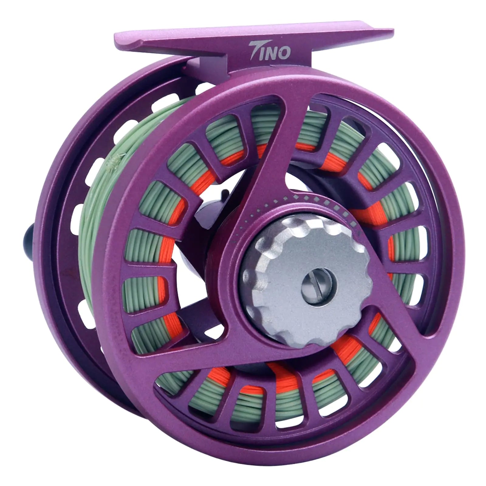 Maxcatch Tino Fly Fishing Reel (3/4wt 5/6wt 7/8wt) and Pre-Loaded Fly Reel with Line Combo (Reel with Line Pre-Loaded (Purple) 5/6wt)