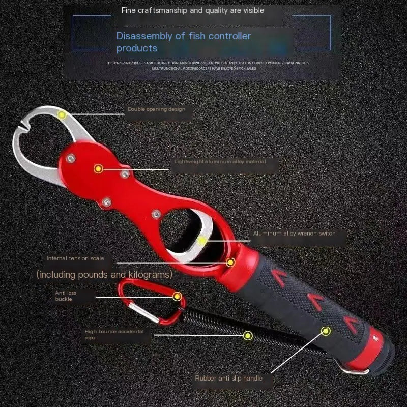 Multi-functional Fishing Tackle with Scale and Grip Tool