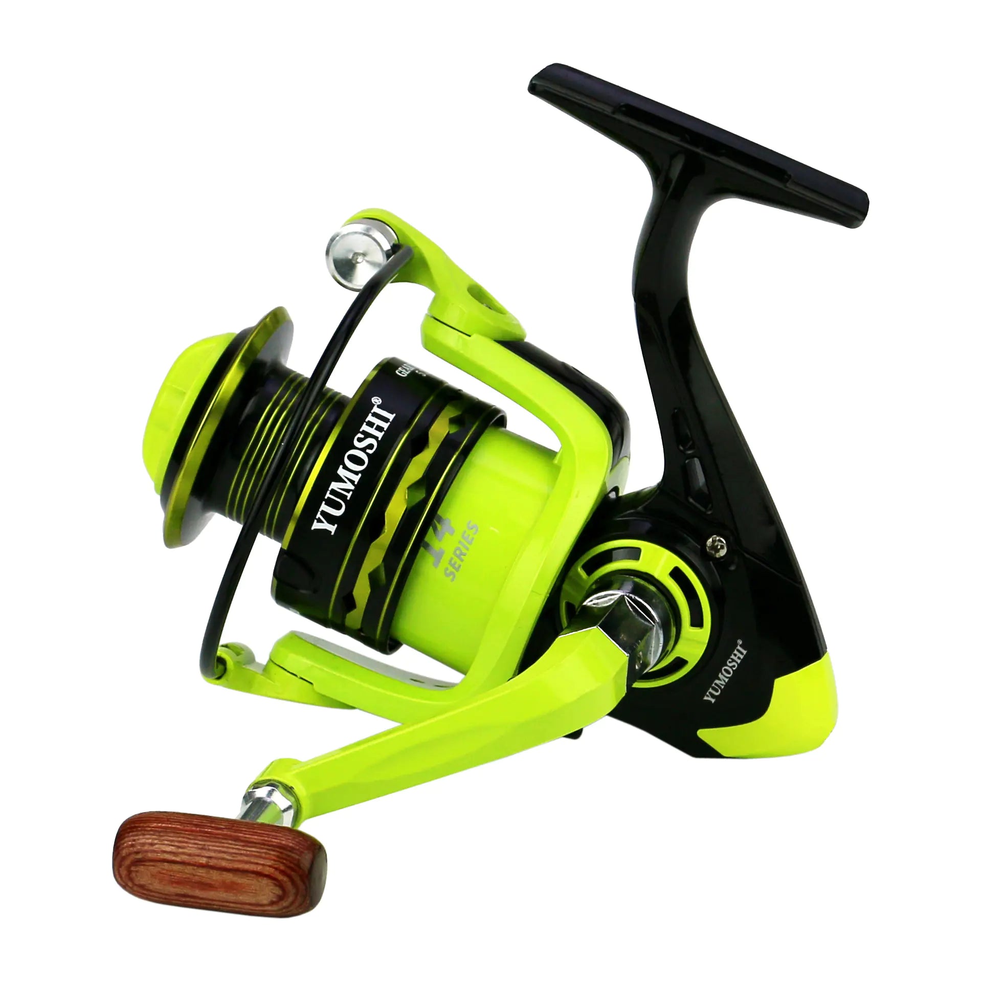YUMOSHI Metal Spinning Reel for Fishing Green