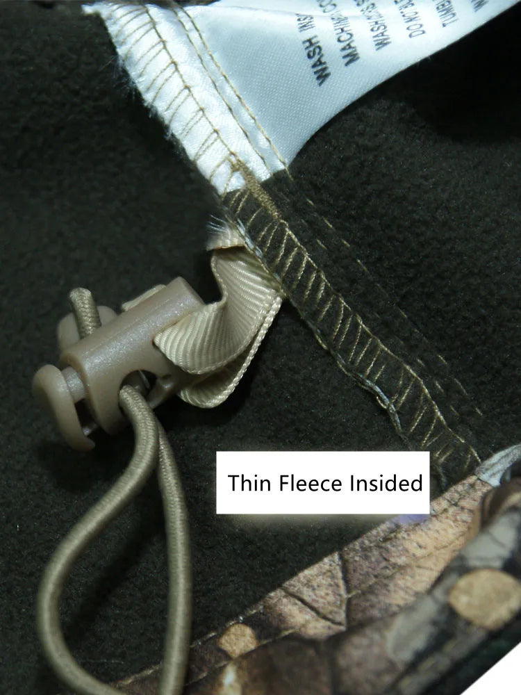Keep-Warm Fleece Tactical Hiking Jacket Wind Waterproof Fishing Hoodie Bionic Camouflage Hunting Jacket Coat Sniper Clothes