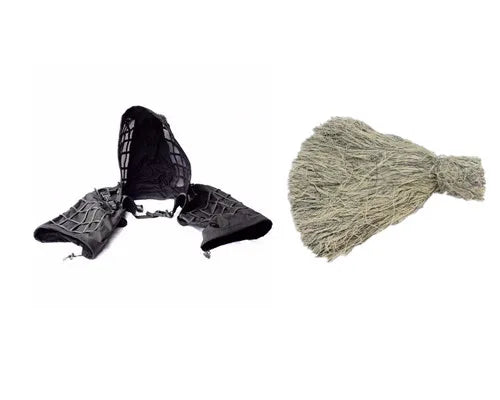 New Tactical CS Training Hunting Clothes With Yarn Sniper Camouflage Mesh Ghillie Suits Foundation Outdoor Shooting Jacket Sets