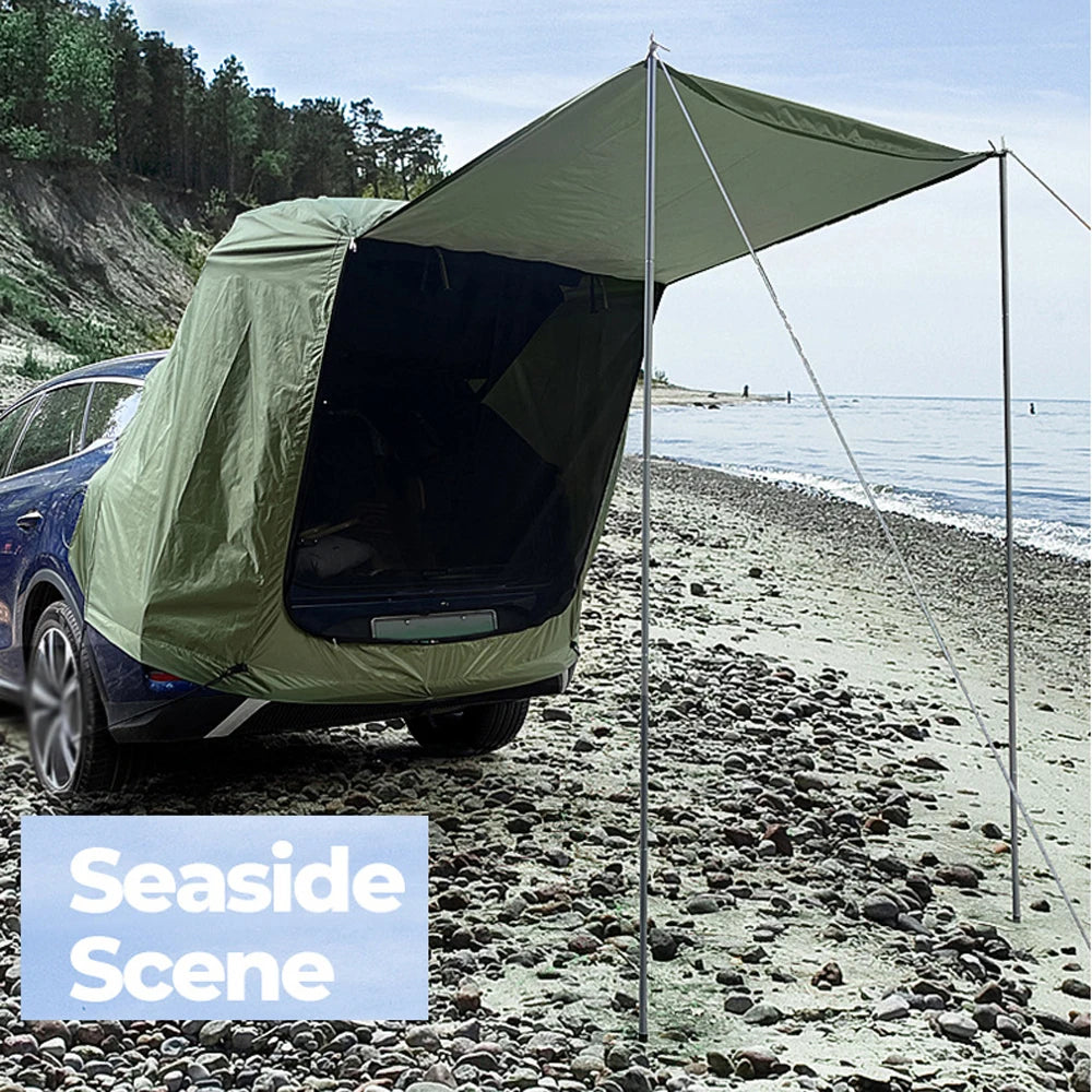 Tent Outdoor Car Rear Tent Camping Picnic MPV Rear Tent with Canopy SUV Rear Extension Tent Sunshine-Proof Rain-Proof SUV Tent T