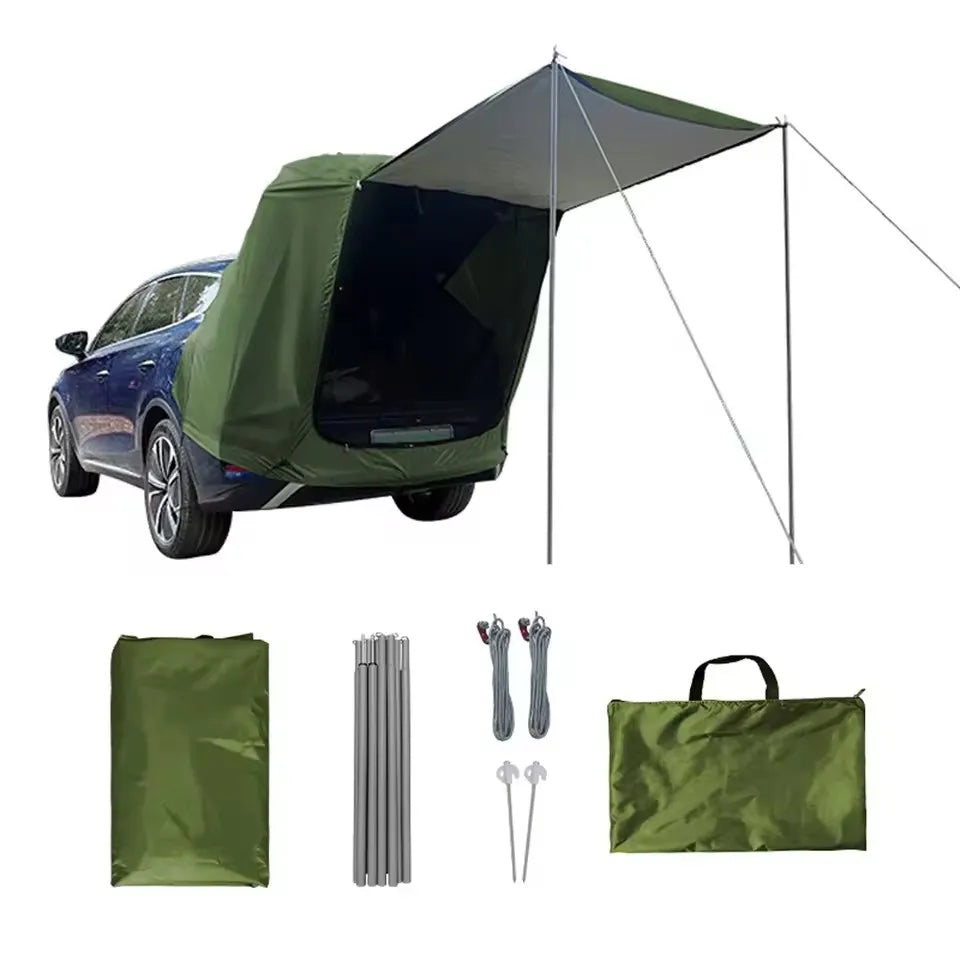 Tent Outdoor Car Rear Tent Camping Picnic MPV Rear Tent with Canopy SUV Rear Extension Tent Sunshine-Proof Rain-Proof SUV Tent T