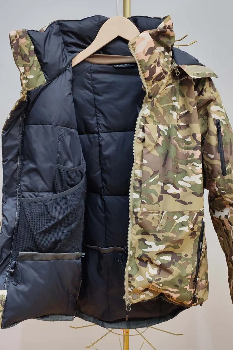 HAN WILD Hiking Down Tactical Jackets Man Winter Warm Outdoor Windbreaker Casual Jacket Camouflage Duck Down Parka Coats