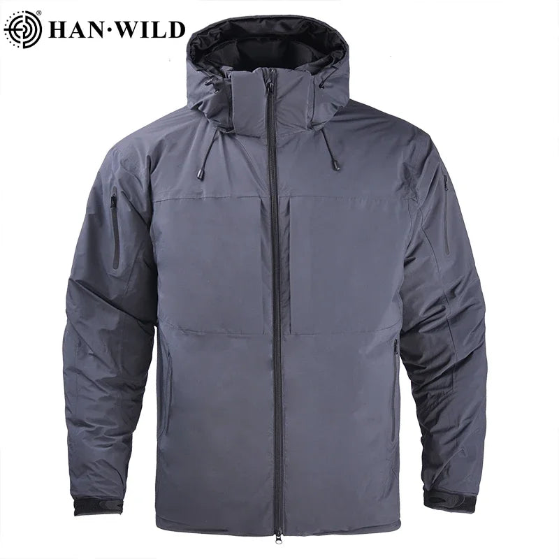 HAN WILD Hiking Down Tactical Jackets Man Winter Warm Outdoor Windbreaker Casual Jacket Camouflage Duck Down Parka Coats