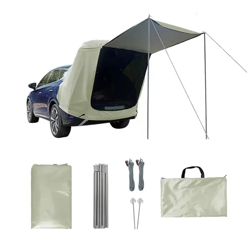 Tent Outdoor Car Rear Tent Camping Picnic MPV Rear Tent with Canopy SUV Rear Extension Tent Sunshine-Proof Rain-Proof SUV Tent T