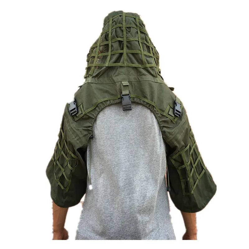 New Tactical CS Training Hunting Clothes With Yarn Sniper Camouflage Mesh Ghillie Suits Foundation Outdoor Shooting Jacket Sets
