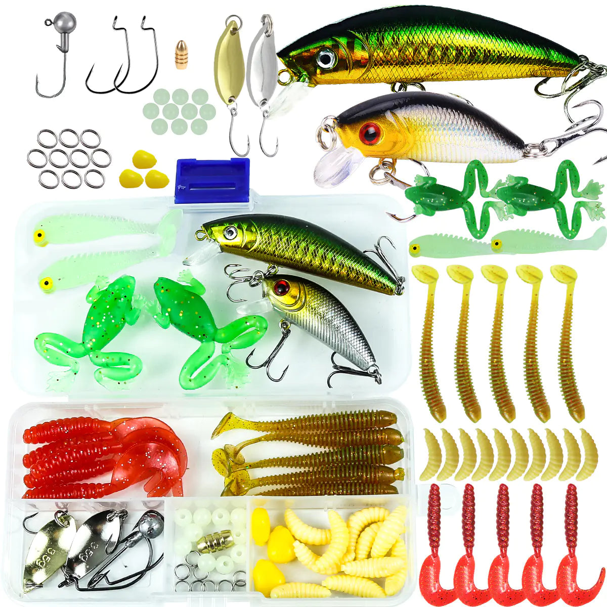 Bionic Lure Set with Soft Baits and Minnows Combo