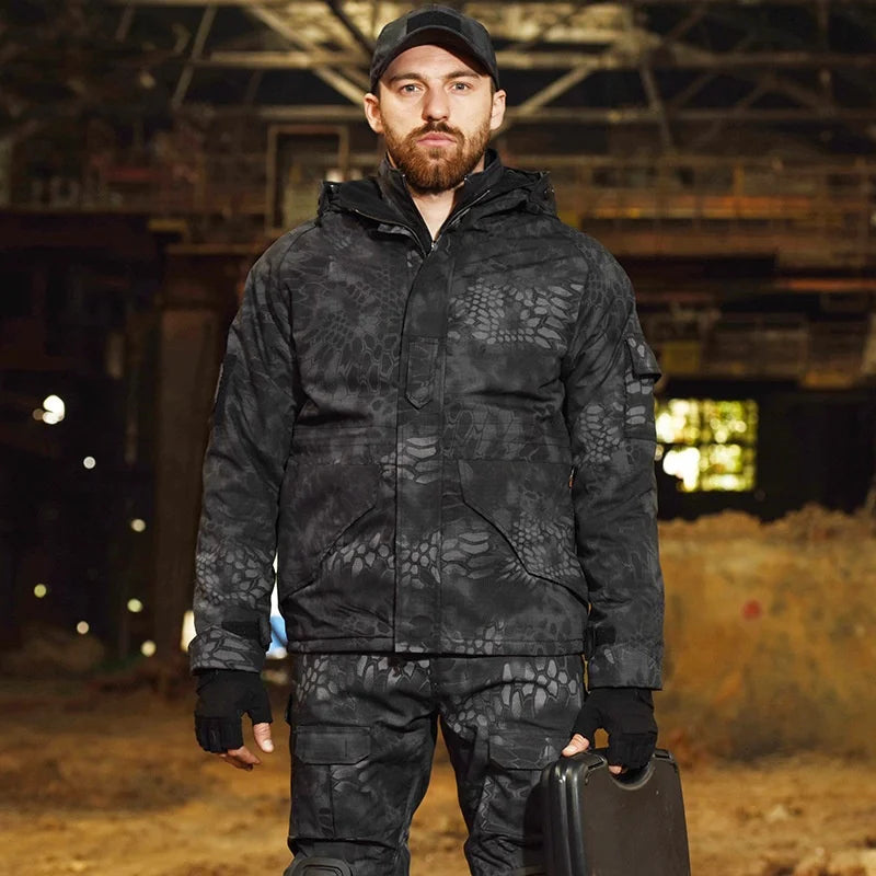 4XL G8 Windbreaker Tactical Jacket Men Winter Warm Hooded Coat Camouflage Fleece Clothes Outdoor Waterproof Hiking Heated Jacket