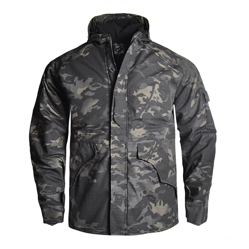 4XL G8 Windbreaker Tactical Jacket Men Winter Warm Hooded Coat Camouflage Fleece Clothes Outdoor Waterproof Hiking Heated Jacket
