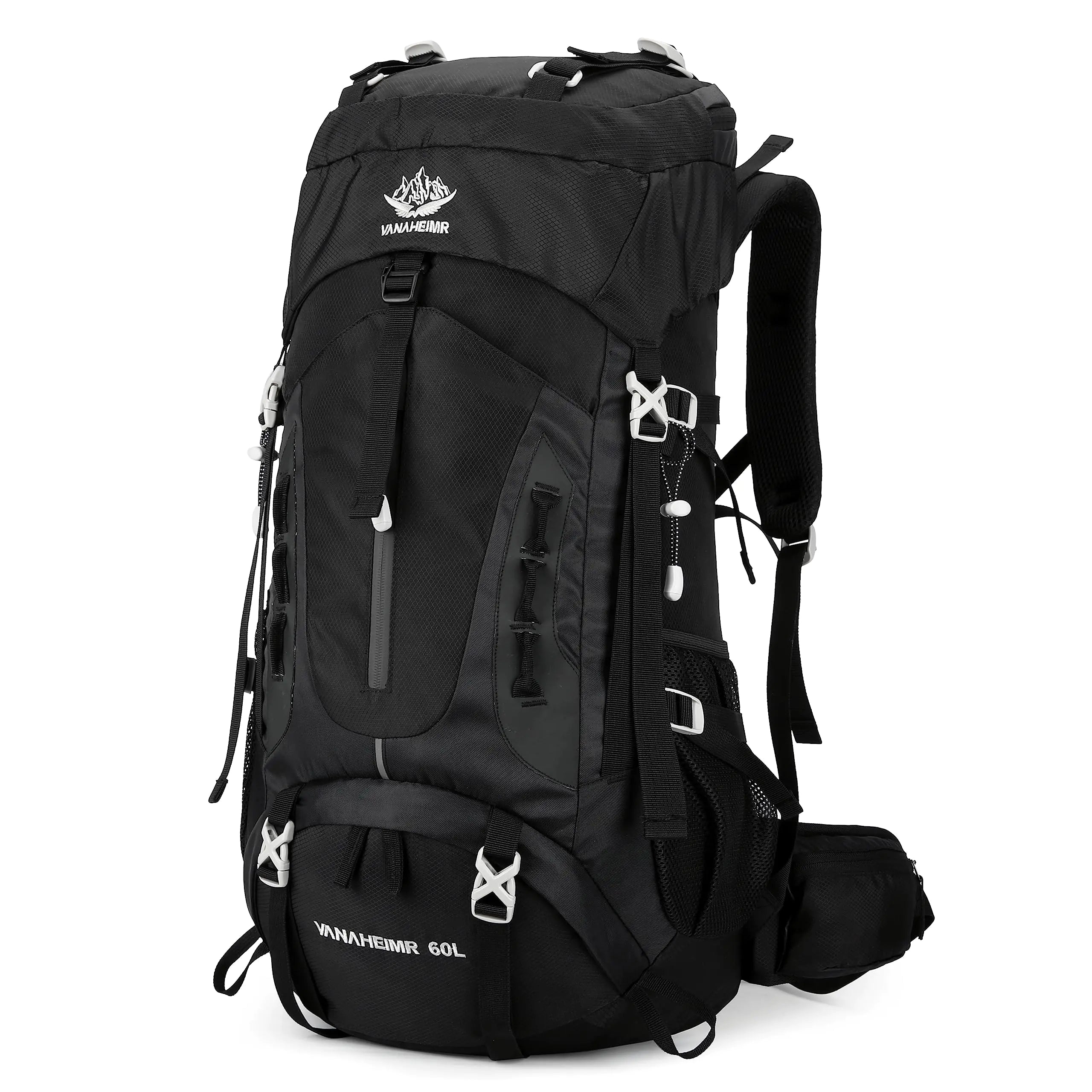 Esup 60L Hiking Backpack Men Camping Backpack with rain cover Lightweight Backpacking Backpack Travel Backpack (Black)