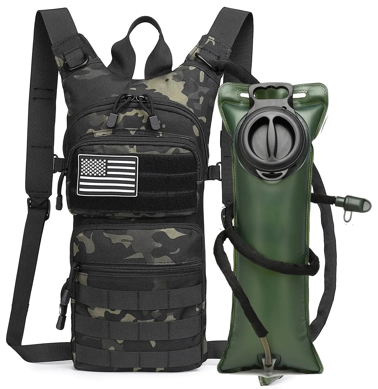 ATBP Insulated Water Hydration Pack Bag with 3L TPU Bladder Tactical Molle Hydration Backpack for Hiking Cycling Running