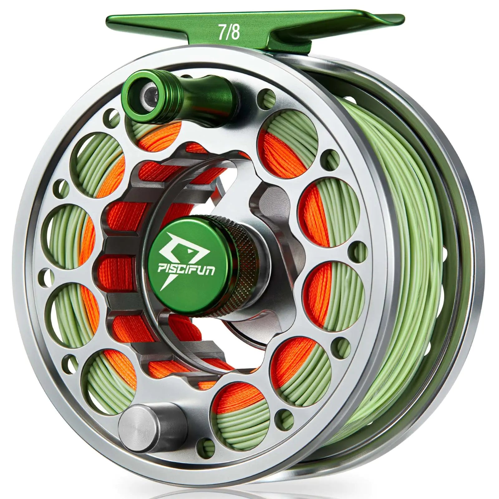 Piscifun Sword Fly Fishing Reel with Line Pre-Loaded CNC-Machined Aluminum Alloy Fly Reel Light Weight and Corrosion Resistance Design 7/8wt Gunmetal