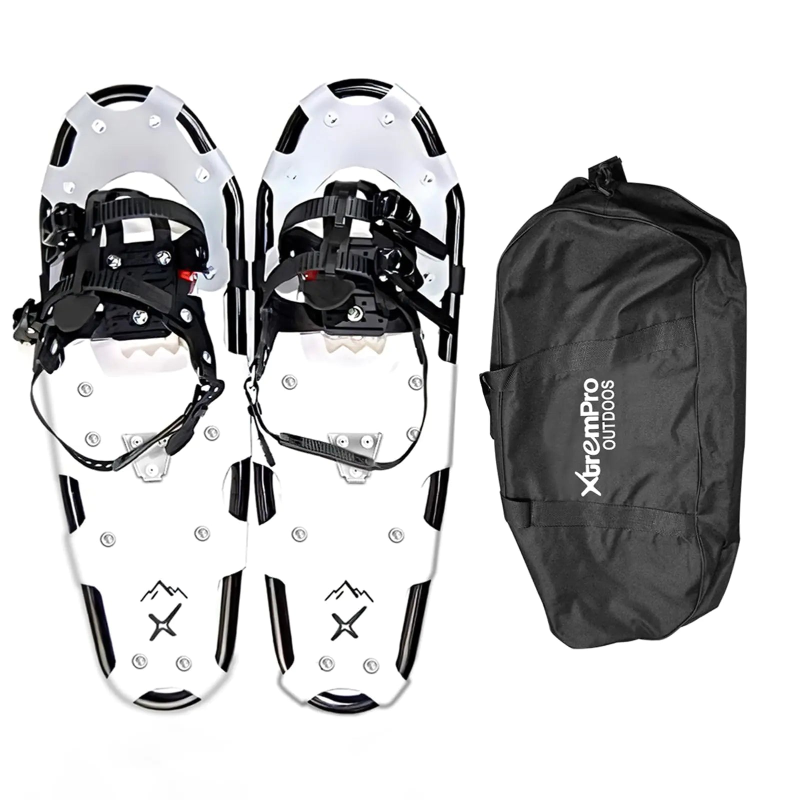 SnowshoesLightweight Aluminum Frame13-Point Heavy Duty CramponsUV Shoe Decking and Ratchet System for Secure Fit Complete with Carry Bag (Black 21)