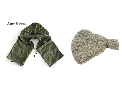 New Tactical CS Training Hunting Clothes With Yarn Sniper Camouflage Mesh Ghillie Suits Foundation Outdoor Shooting Jacket Sets