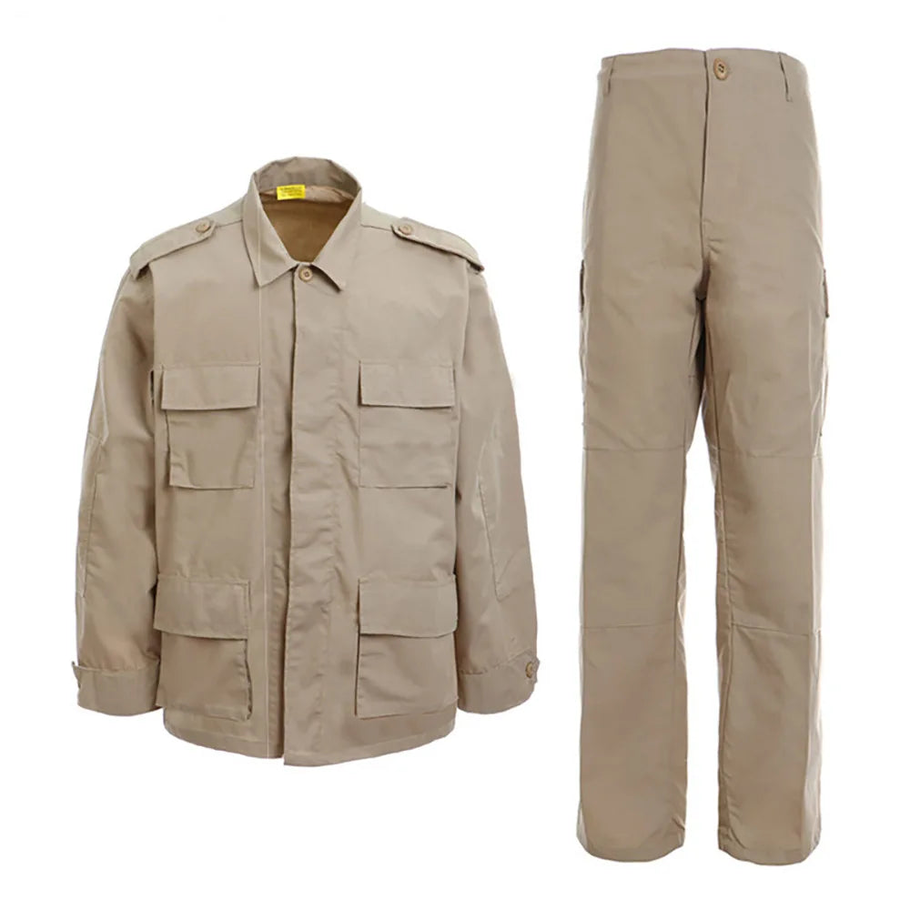 Military Tactical Camouflage BDU Uniform Suit Army Outdoor Hunting Training Suit Jacket Pants Men's Waterproof Durable