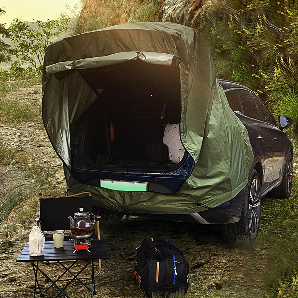 Tent Outdoor Car Rear Tent Camping Picnic MPV Rear Tent with Canopy SUV Rear Extension Tent Sunshine-Proof Rain-Proof SUV Tent T