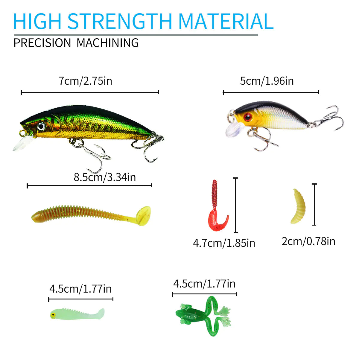 Bionic Lure Set with Soft Baits and Minnows Combo