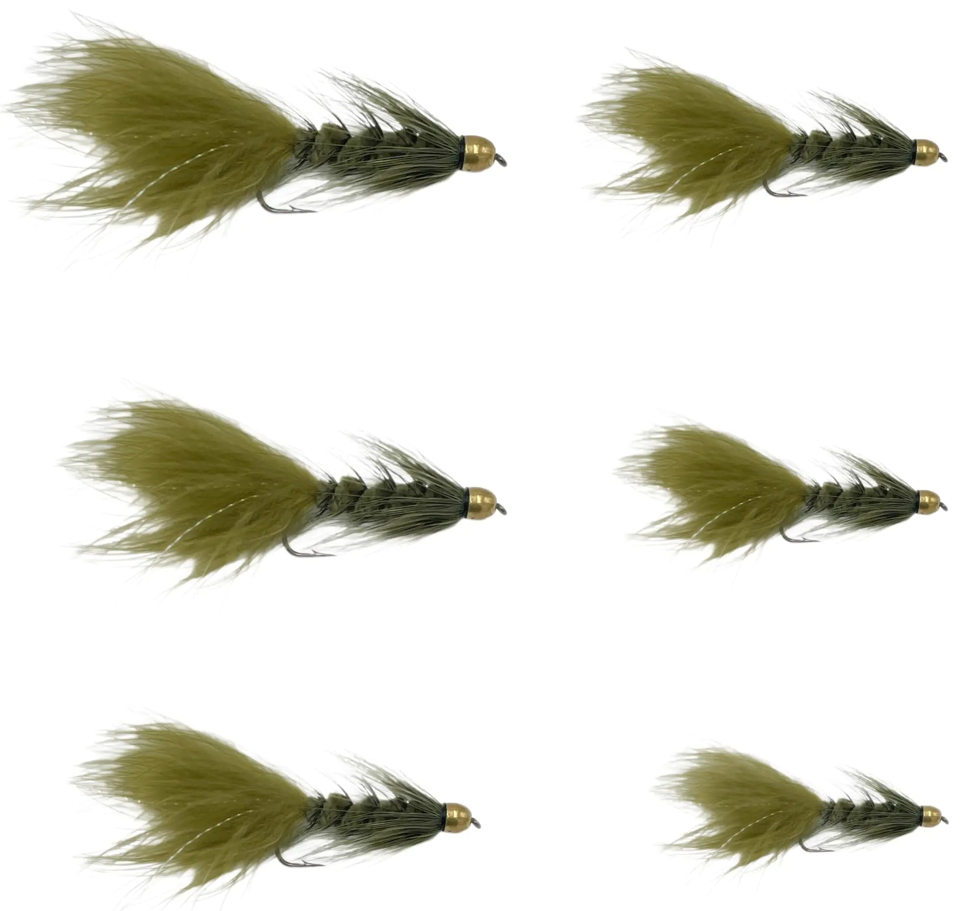 Feeder Creek Flies for Fly Fishing Conehead Woolly Bugger Trout Flies | Bass Flies | Fly Fishing Flies Set |12pc Fly Fishing Streamers (Olive 4)